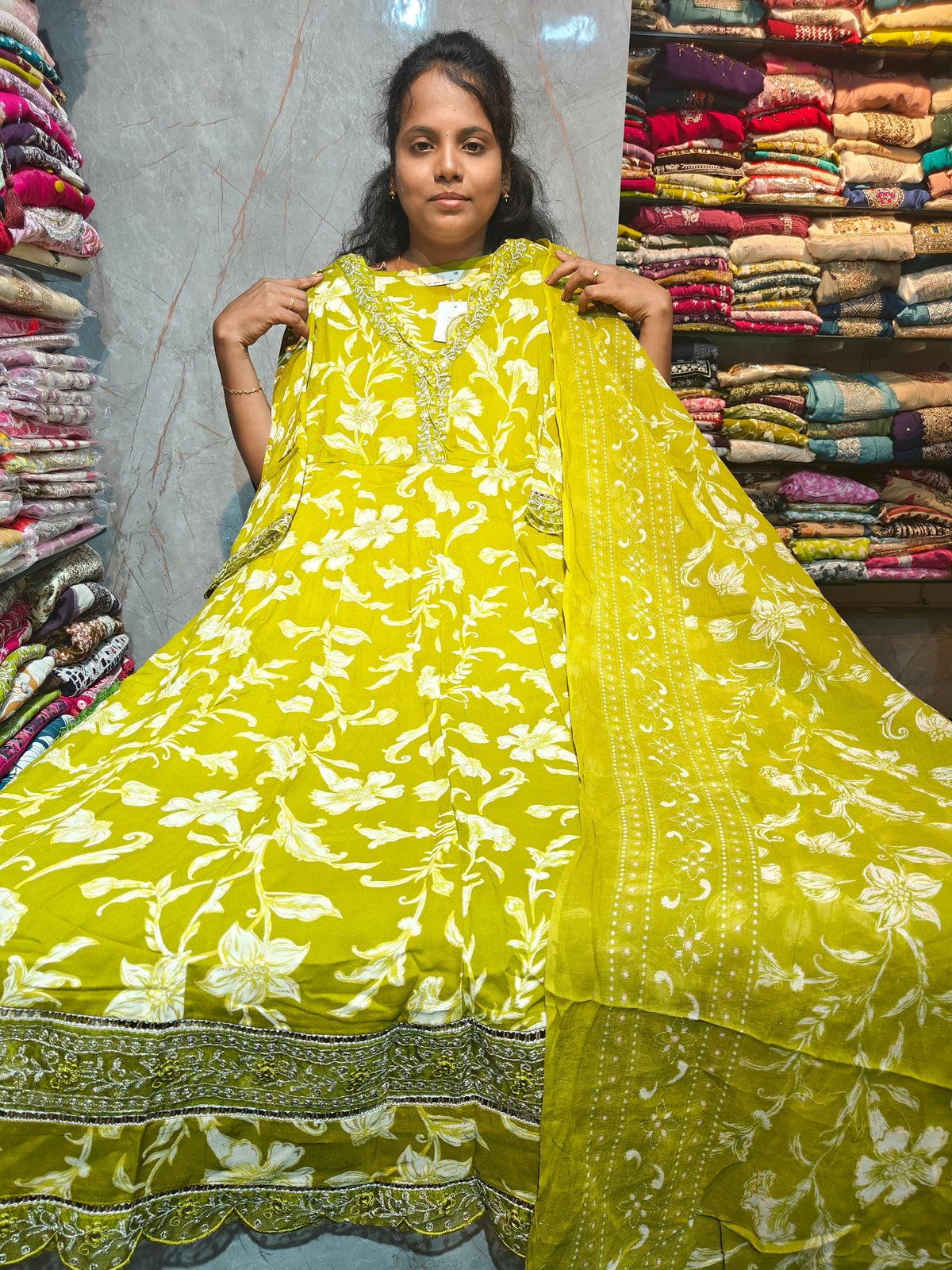 Rayon Cotton Anarkali Kurti with Dupatta | 4XL to 6XL PSTS108