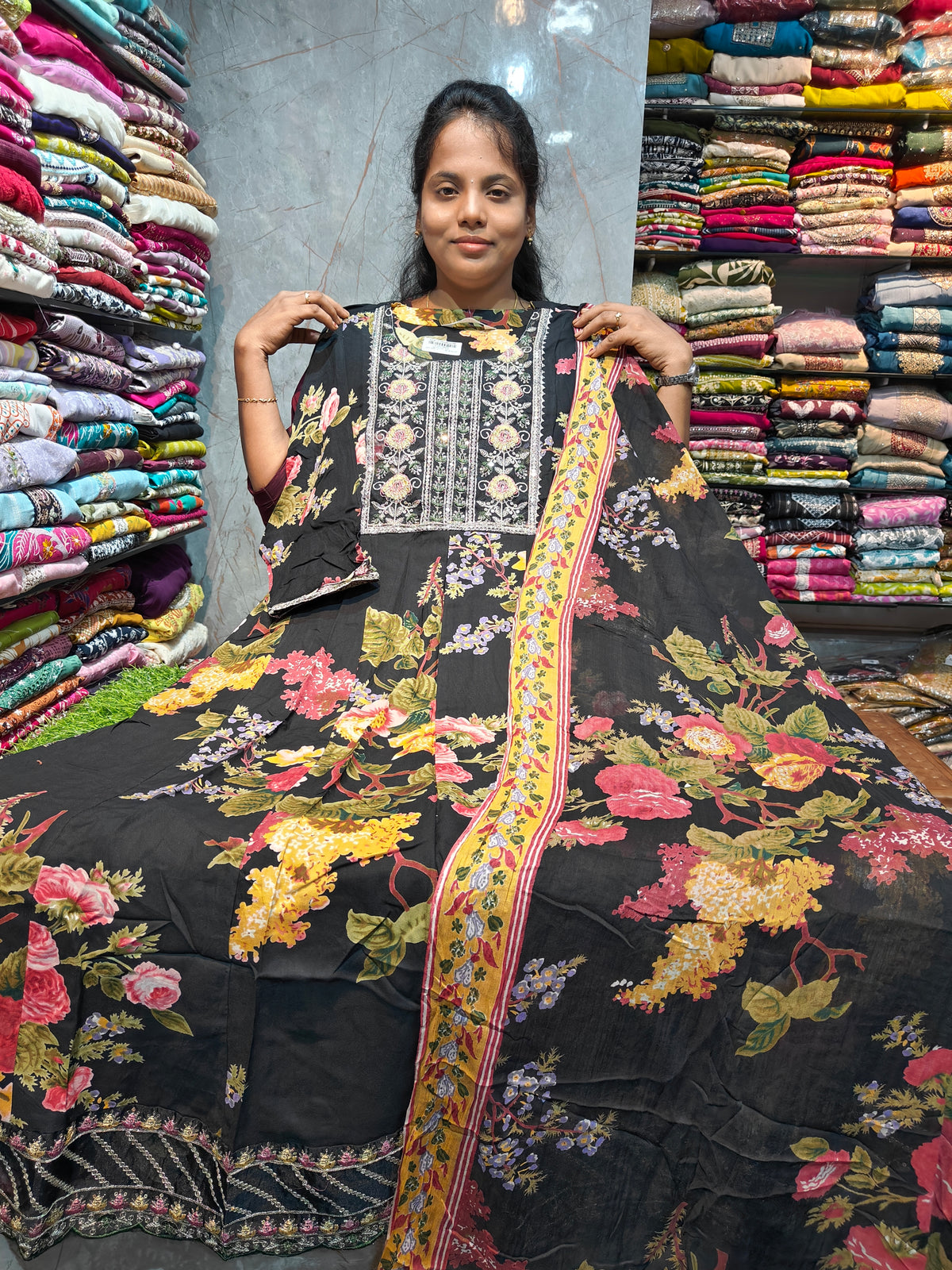 Rayon Cotton Anarkali Kurti with Dupatta | 4XL to 6XL PSTS111