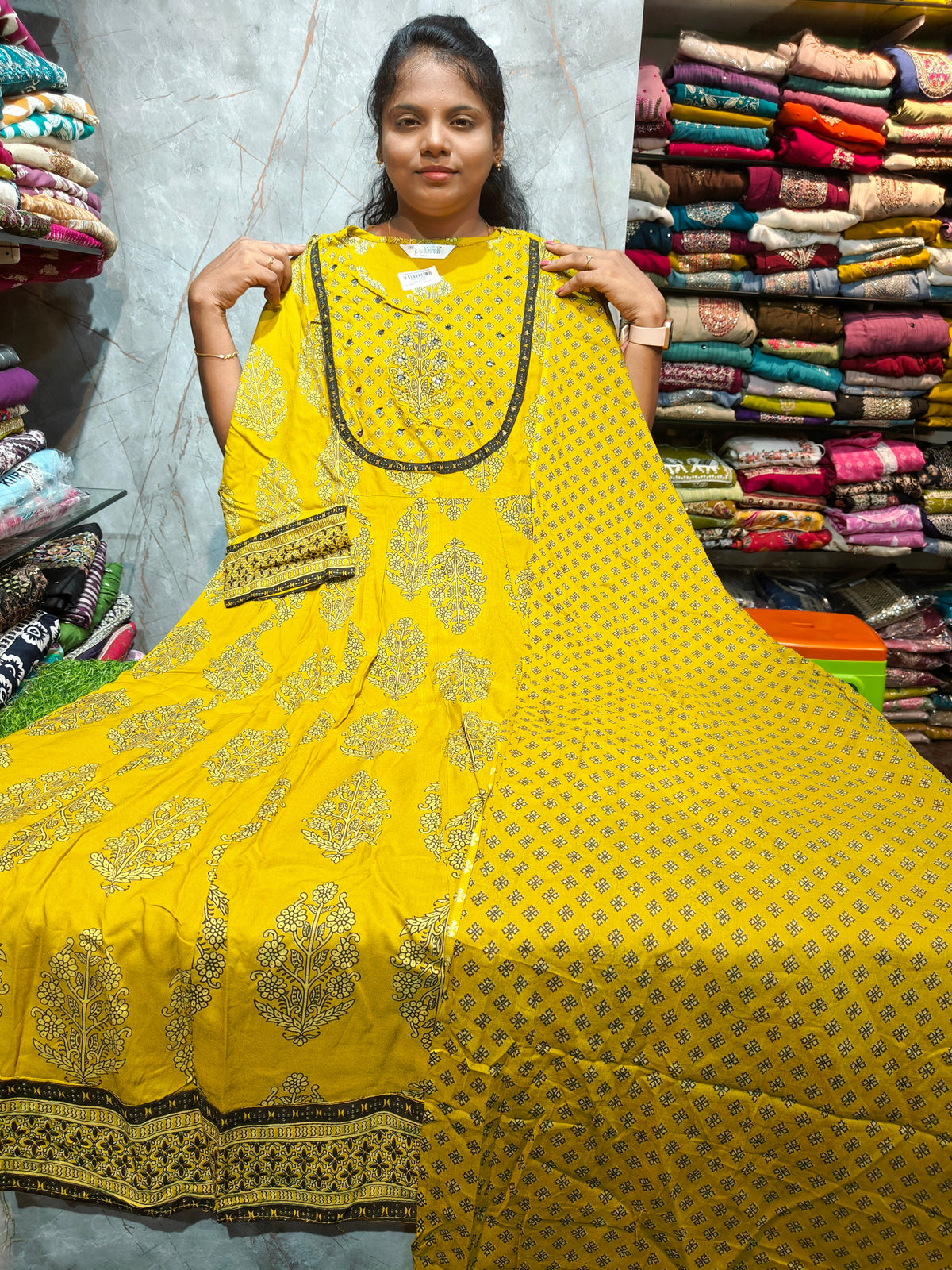 Rayon Cotton Anarkali Kurti with Dupatta | 4XL to 6XL PSTS95