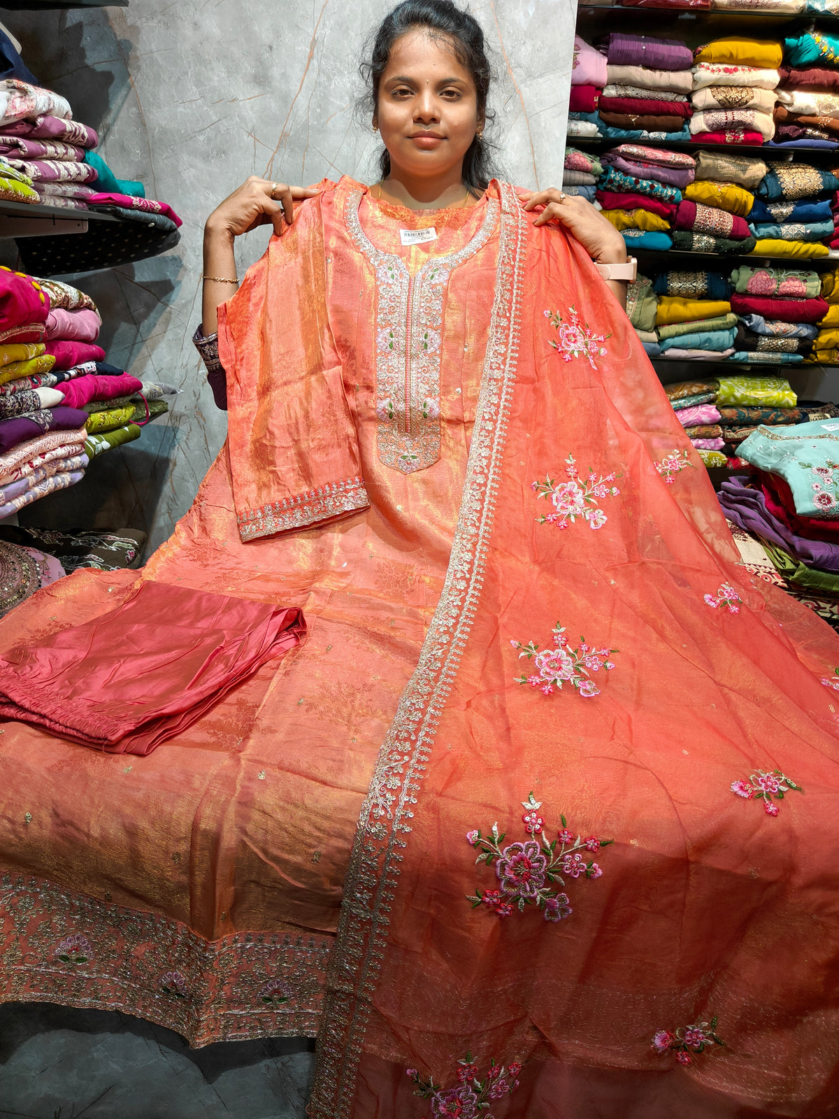 PSFS187 | Plus Size Tissue Silk Anarkali Set | 3XL to 5XL | Just ₹1499