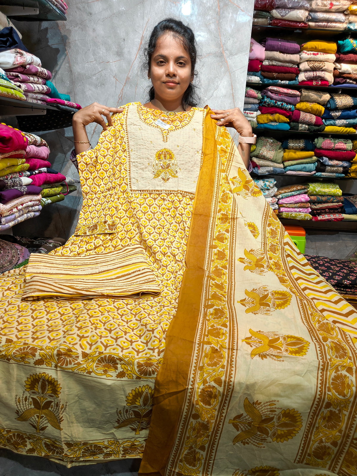 Plus Size Cotton Anarkali Set | 3XL to 6XL | PSCS162 | Soft Cotton Salwar Set | Just 1199